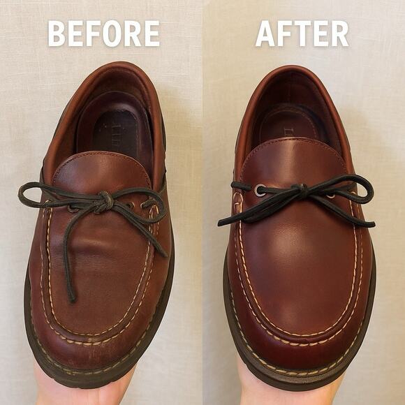 Restored Vintage L.L. Bean Leather Blucher Moccasins Men’s 9.5 D Lug Sole USA - Picture 4 of 14